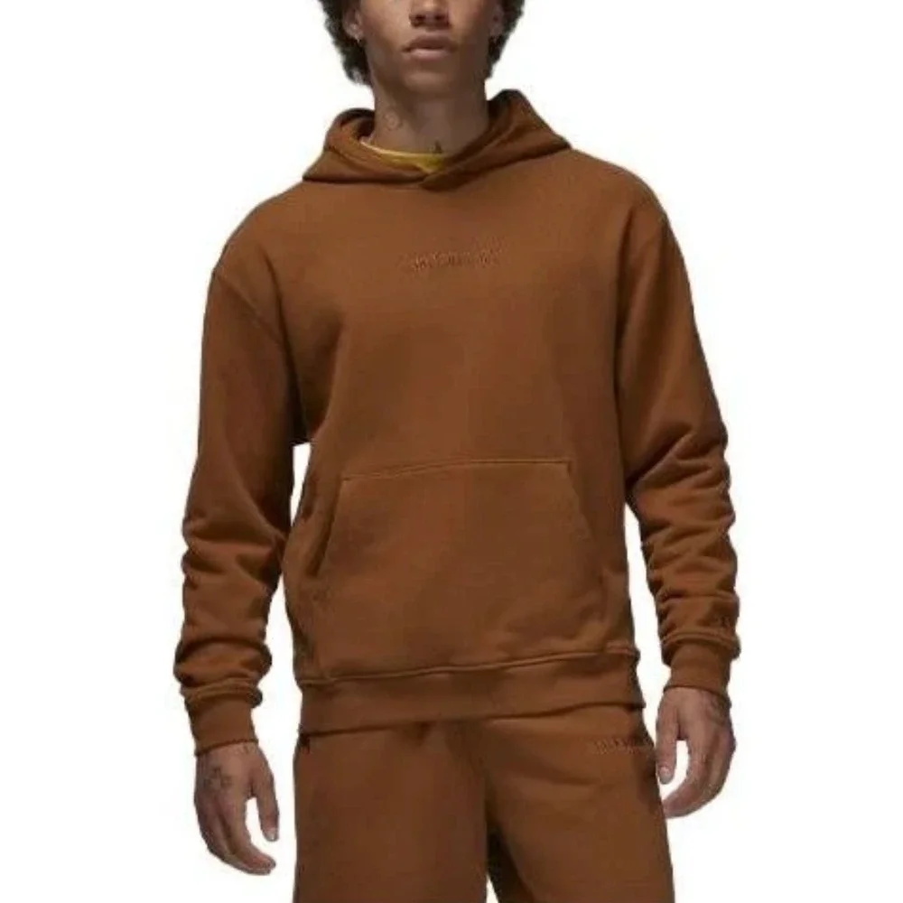 New Air Jordan Wordmark Medium Men's Fleece Hoodie Light British Tan FJ1966-281